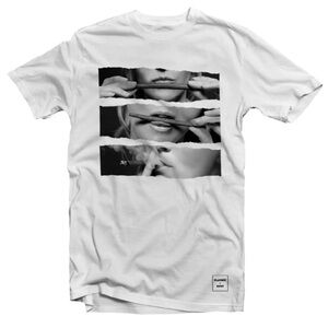 PLAYBOY by RYOT Roller‎ Girl White Tee Shirt Size XL NWT